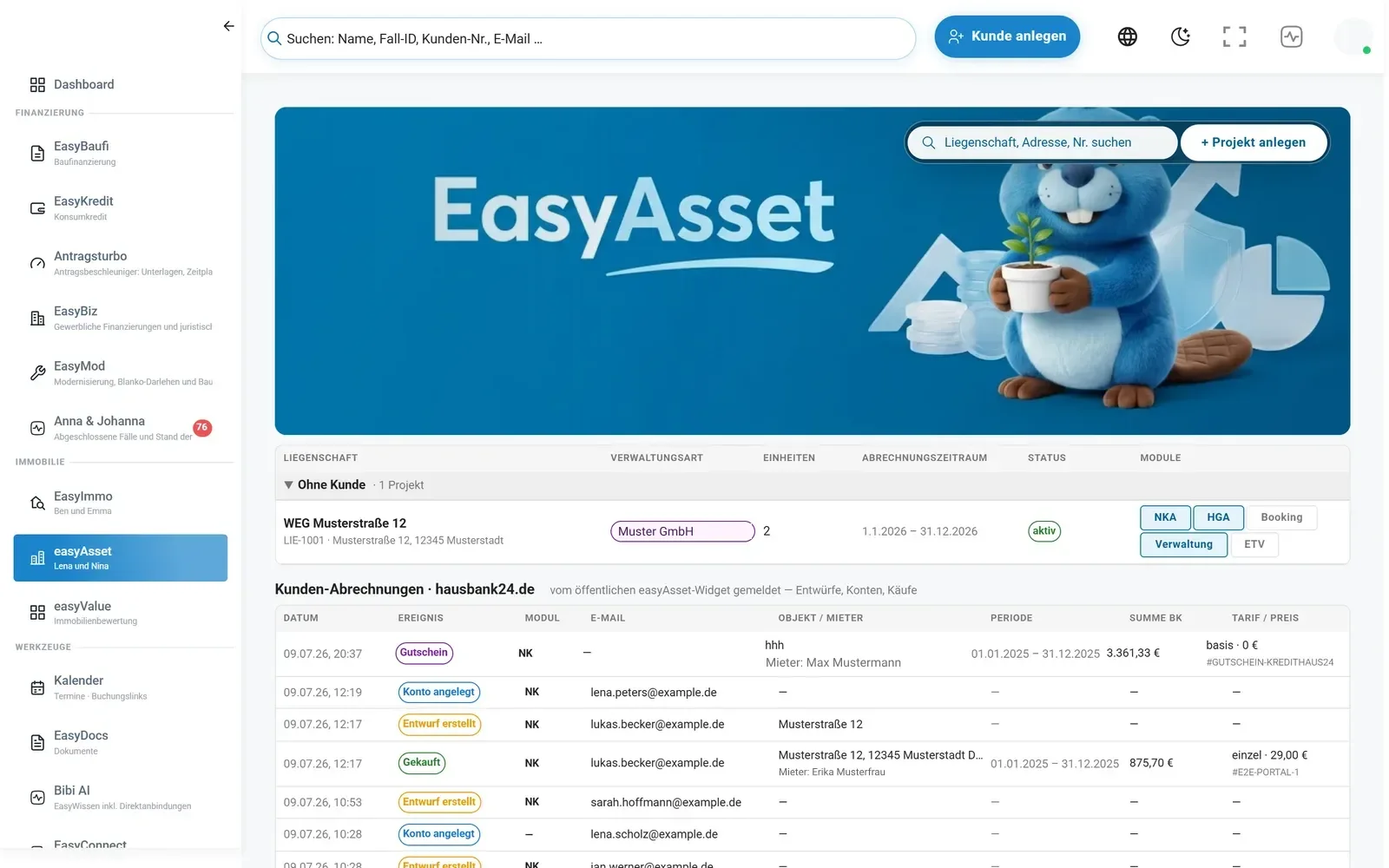easyAsset in der EasyFin-Suite