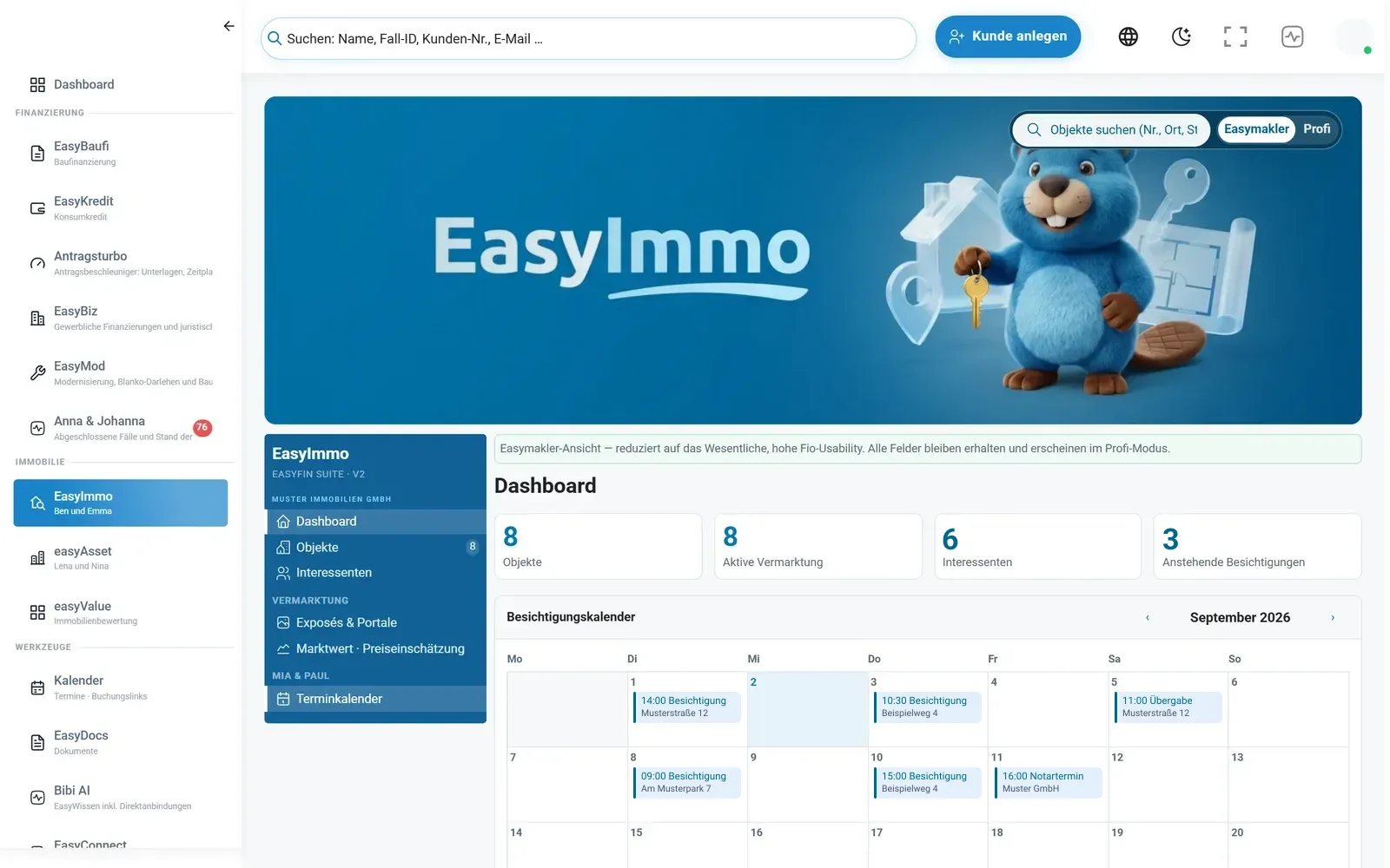 EasyImmo in der EasyFin-Suite