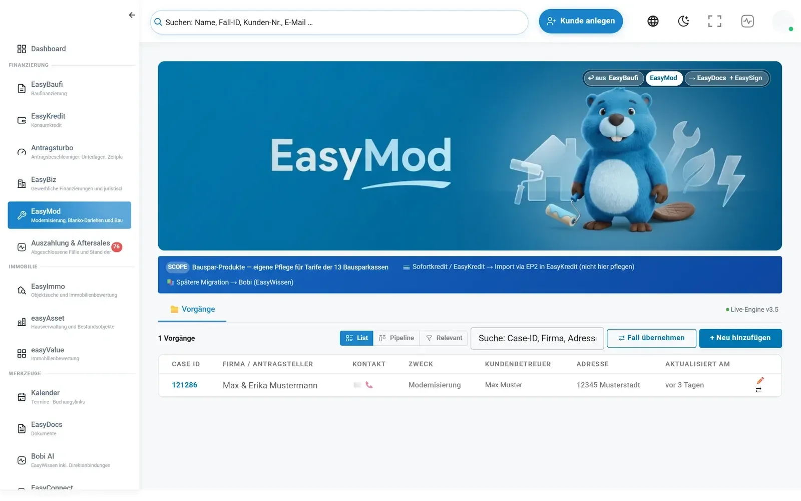 EasyMod in der EasyFin-Suite