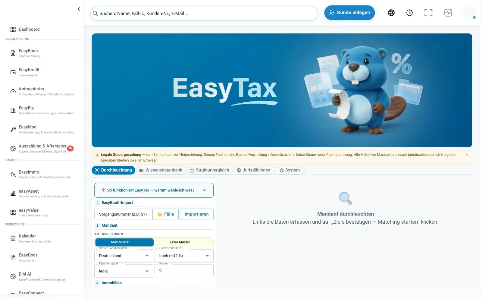 EasyTax in der EasyFin-Suite