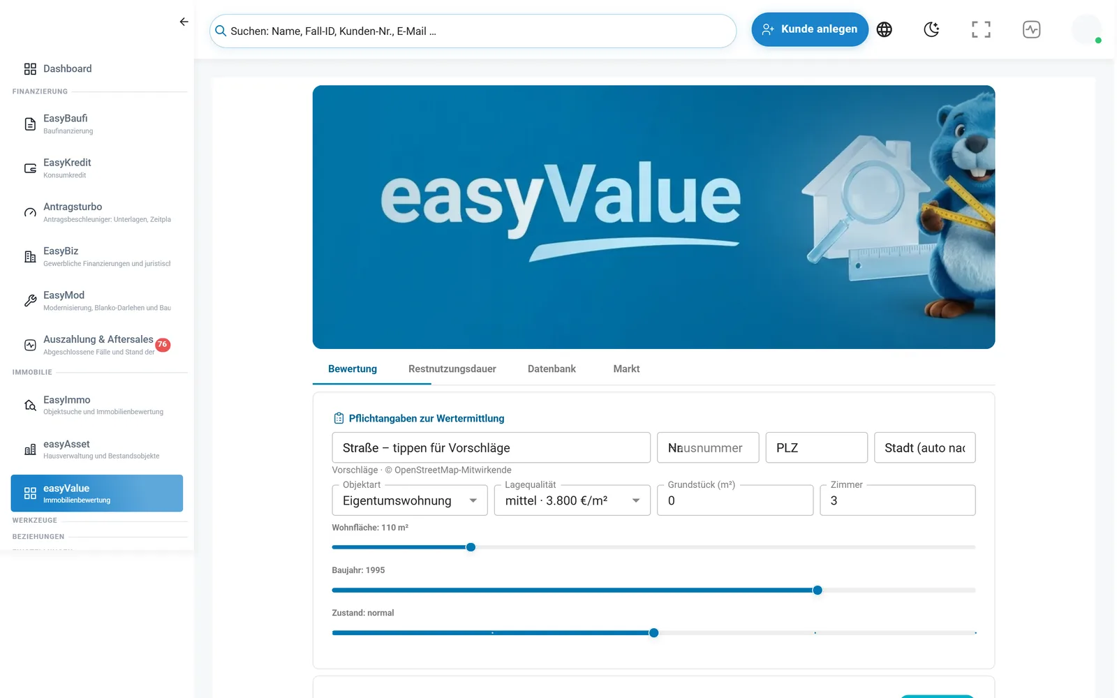 easyValue in der EasyFin-Suite